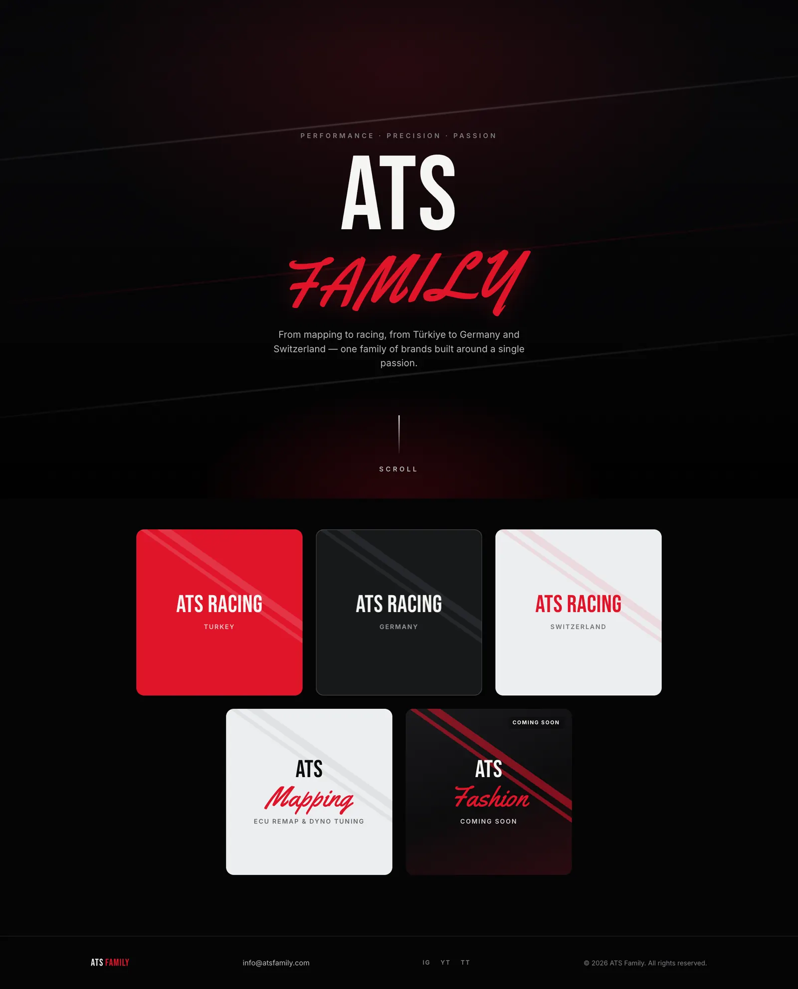 ATS Family marka portalının açılış ekranı