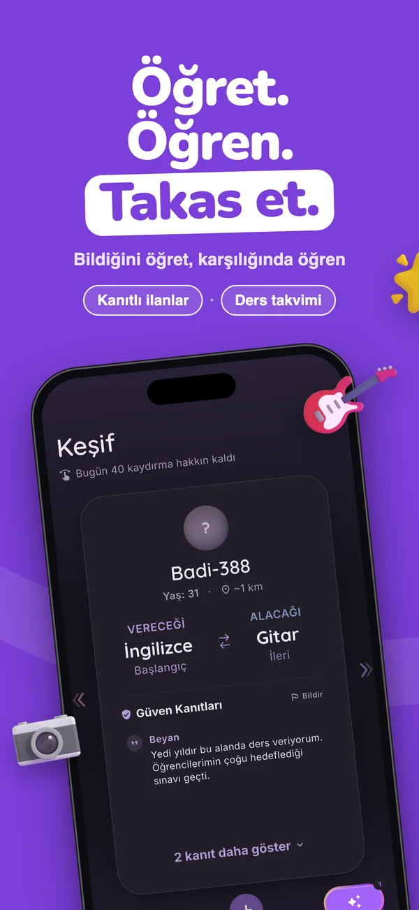 Bi’Badi keşif ve takas ekranı