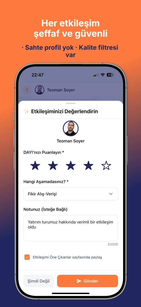 DAYICO değerlendirme ekranı