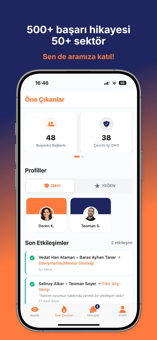 DAYICO başarı hikâyeleri ekranı